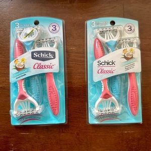 Schick Classic Razors Women's Coconut Delight Scent 3 blade, 3 count (Set of 2)